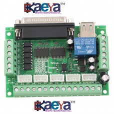 OkaeYa 5 Axis CNC Interface Adapter Breakout Board For Stepper Motor Driver Mach3 + USB Cable, mach3 CNC controller with Light Coupling